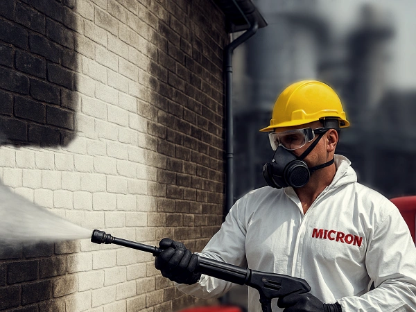 Homlokzattisztítás nagynyomású ipari technológiával – MICRON